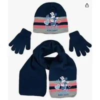 Minnie mouse winterset - muts / sjaal / handschoenen - blauw/roos - maat 54 cm