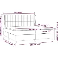 vidaXL Boxspring met matras stof donkerbruin 200x200 cm