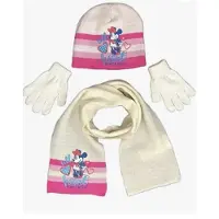 Minnie mouse winterset - muts / sjaal / handschoenen - wit/roos - maat 54 cm