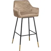 Livin24 Velvet barkruk Fiona taupe 65-78 cm