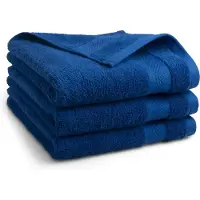 DoubleDry Katoenen handdoek - 3 stuks - 50x100 - kobalt