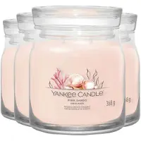 Yankee candle 4x Geurkaars Medium Jar Pink Sands 368 gr