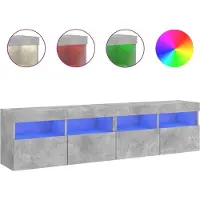vidaXL Tv-wandmeubels met LED 2 st 80x30x40 cm betongrijs
