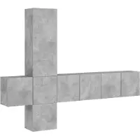 vidaXL 5-delige Tv-wandmeubelset bewerkt hout betongrijs