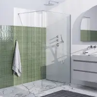 Brauer Chrome Frame Inloopdouche set 1 helder glas 120x200 met muurprofiel en lijst rondom chroom