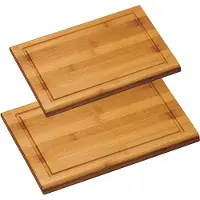 Kesper Acacia houten snijplanken voordeel set 21 x 32 en 26 x 40 cm - Snijplanken