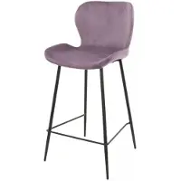 AnLi Style Barstoel velvet ronde buis - roze velours (Roze, 47x99x51cm)