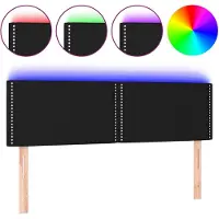 vidaXL Hoofdbord LED 144x5x78/88 cm stof zwart