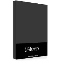 ISleep Kussenslopen Satijn Katoen - 2 Stuks - Antraciet
