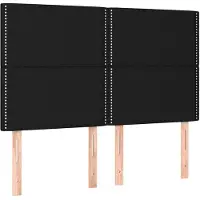 vidaXL Hoofdbord zwart 144x5x118/128 cm stof