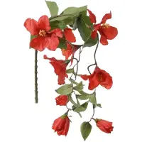 Louis Maes kunstbloemen - Hibiscus - rood - hangende tak van 165 cm - Hawaii/zomer thema - Kunstbloemen