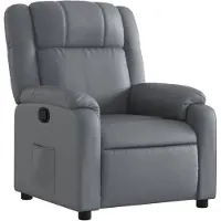 vidaXL Fauteuil verstelbaar kunstleer grijs