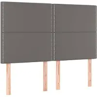 vidaXL Hoofdbord grijs 144x5x118/128 cm kunstleer