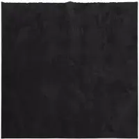 vidaXL Vloerkleed HUARTE laagpolig zacht wasbaar 120x120 cm zwart