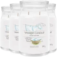 Yankee candle 4x Geurkaars Large Jar Clean Cotton 567 gr