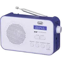 Trevi Dab 7F92 R Radio Portable Dab/Dab+, Affichage Dot Matrix à Haute lisibilité, Horloge avec 2 réveils programmables, Batterie Rechargeable au Lithium Bleu