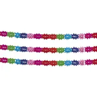 Haza 3x stuks Regenboog feestslingers van 6 meter per stuk - Feestslingers