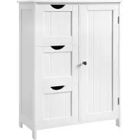 Bobbel Home - Badkamermeubel - Badkamerkast - 3 Lades - 1 Deur - Hout - Wit