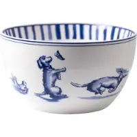 Heinen Delfts Blauw Schaal Nhaan Blauw / Wit D 12 H 5 Cm
