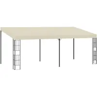 vidaXL Wandprieel 3x6 m stof crèmekleurig