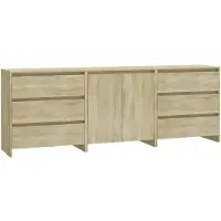 vidaXL 3 st Dressoirs bewerkt hout sonoma eikenkleurig