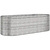 vidaXL Verhoogde plantenbak, verzinkt staal, 224x80x68 cm, zilverkleurig