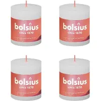 Bolsius Stompkaarsen Shine 4 st rustiek 80x68 mm wolkenwit