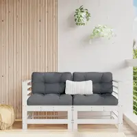 vidaXL Tuinhoekbanken 2 st massief grenenhout wit