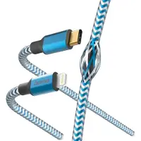 Hama Reflective, 1,5 meter, Lightning, USB-C, Samec, Samec, Blauw