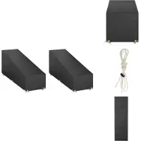 vidaXL Ligbedhoezen 2 st met 12 oogjes 200x65x35/60 cm polyetheen