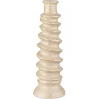 Ib Laursen - Stoneware Kandelaar - Saga gedraaid - crème kleur - 13806-01
