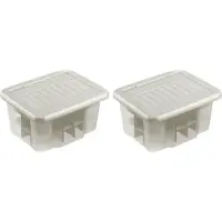 Sunware Kerstballen opbergbox - 3x stuks - zilver - 45 kerstballen - 24 liter - kunststof - opbergen - opruimen