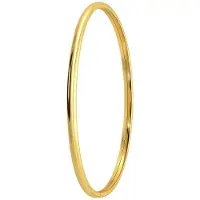 Lucardi Dames Zilveren goldplated bangle 3mm - Armband - 925 Zilver - Goudkleurig - 58 mm