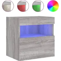 vidaXL Tv-wandmeubel met LED 40x30x40 cm grijs sonoma eikenkleurig