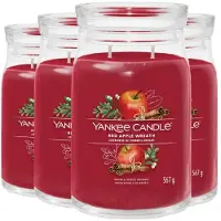 Yankee candle 4x Geurkaars Large Jar Red Apple Wreath 567 gr