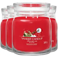 Yankee candle 4x Geurkaars Medium Jar Christmas Eve 368 Gr