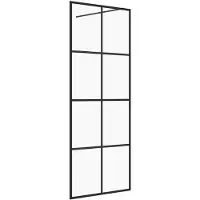 vidaXL Inloopdouchewand 80x195 cm ESG-glas transparant en zwart