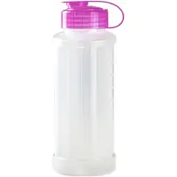 Forte Plastics Kunststof waterfles 1100 ml transparant met dop roze - Drinkflessen