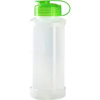 Forte Plastics Kunststof waterfles 1100 ml transparant met dop groen - Drinkflessen