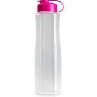Forte Plastics Kunststof waterfles 1500 ml transparant met dop roze - Drinkflessen