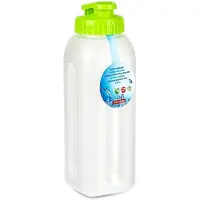 Forte Plastics Plasticforte Drinkfles/waterfles/bidon - 1000 ml - transparant/groen - kunststof - Drinkflessen