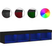 vidaXL Tv-meubels met LED-verlichting 2 st 80x30x30 cm zwart