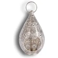 Discountershop Romantische Zilveren Kaarshouder | Theelichthouder met Oosters Design | Ideaal als Valentijnscadeau voor Haar | 22cm x 17.5cm
