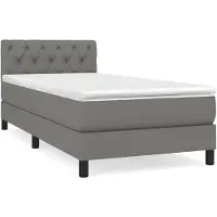 vidaXL Boxspringbed met matras, donkergrijs, 80x200 cm, gestoffeerd