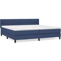 vidaXL Boxspring met matras stof blauw 200x200 cm