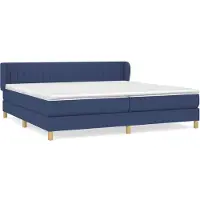 vidaXL Boxspring met matras stof blauw 200x200 cm