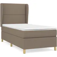 vidaXL Boxspring met matras stof taupe 100x200 cm