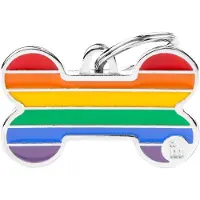 My Family Rainbow Big Bone Naamplaatje Voor Huisdieren