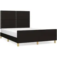 vidaXL Bedframe zonder matras, zwart, 140x200 cm, stof