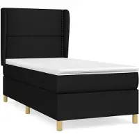 vidaXL Boxspring met matras stof zwart 100x200 cm